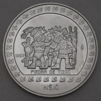 Gleich Bestellen Silbermünze 5oz "Tizoc" 1993 Präkolumbische Kulturen – Azteken (Mexiko)