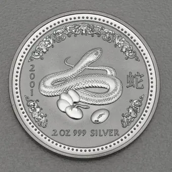 Beliebt Silbermünze 2oz "Schlange" 2001 Lunar I – Year of the Snake (Australien)