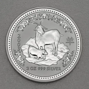Silbermünze 2oz "Ziege" 2003 Lunar I – Year of the Goat (Australien) Heißes Angebot