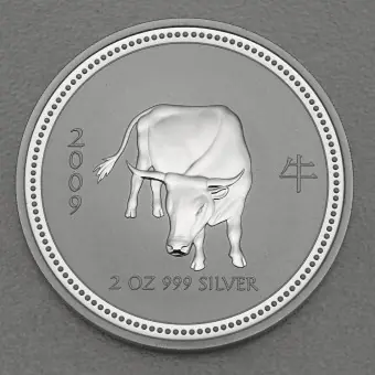 Exklusiv Silbermünze 2oz "Ochse" 2009 Lunar I – Year of the Ox (Australien)