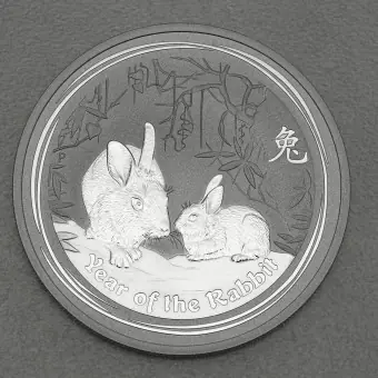 Kracherpreis Silbermünze 2oz "Hase" 2011 Lunar II – Year of the Rabbit (Australien)