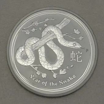Highlight Silbermünze 2oz "Schlange" 2013 Lunar II – Year of the Snake (Australien)