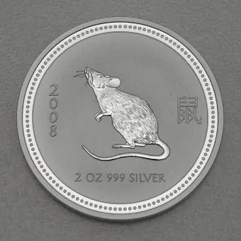 Meistverkauft Silbermünze 2oz "2008" Maus Lunar I – Year of the Mouse (Australien)