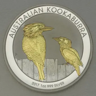 Super-Preis Silbermünze 1oz "Kookaburra" 2017 (vergoldet) (Australien)