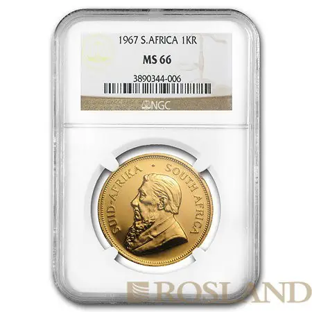 1 Unze Goldmünze Krügerrand 1967 MS-66 NGC Kostenloser Versand