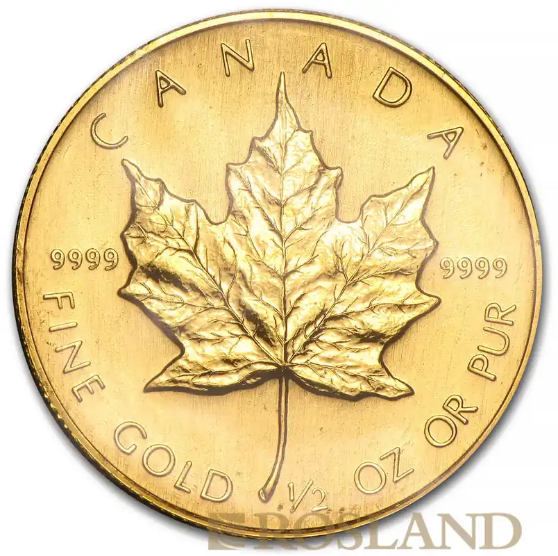 Echt 1/2 Unze Goldmünze Kanada Maple Leaf 1987
