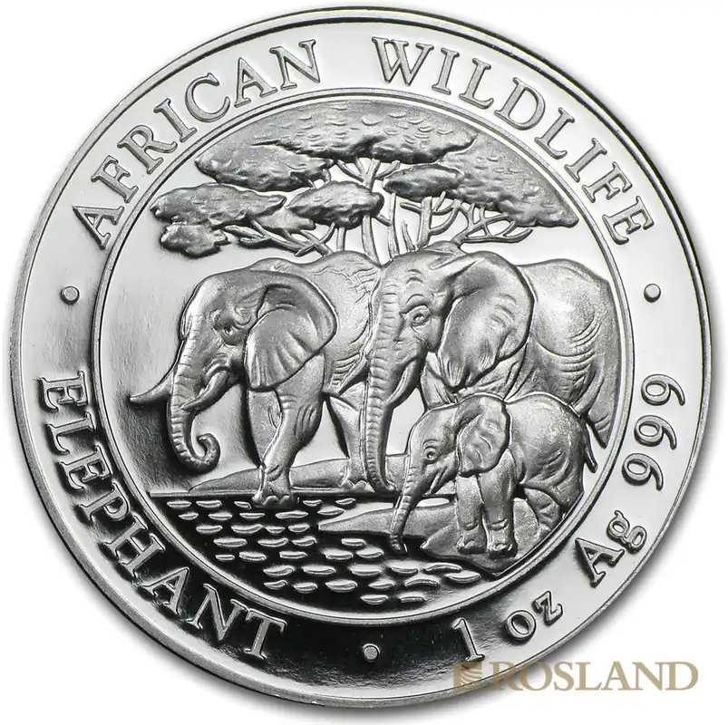 1 Unze Silbermünze Somalia Elefant 2013 Begrenztes Angebot