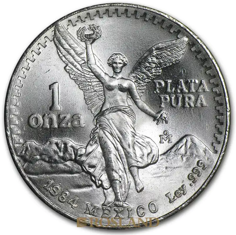 Zertifiziert 1 Unze Silbermünze Mexican Libertad 1984