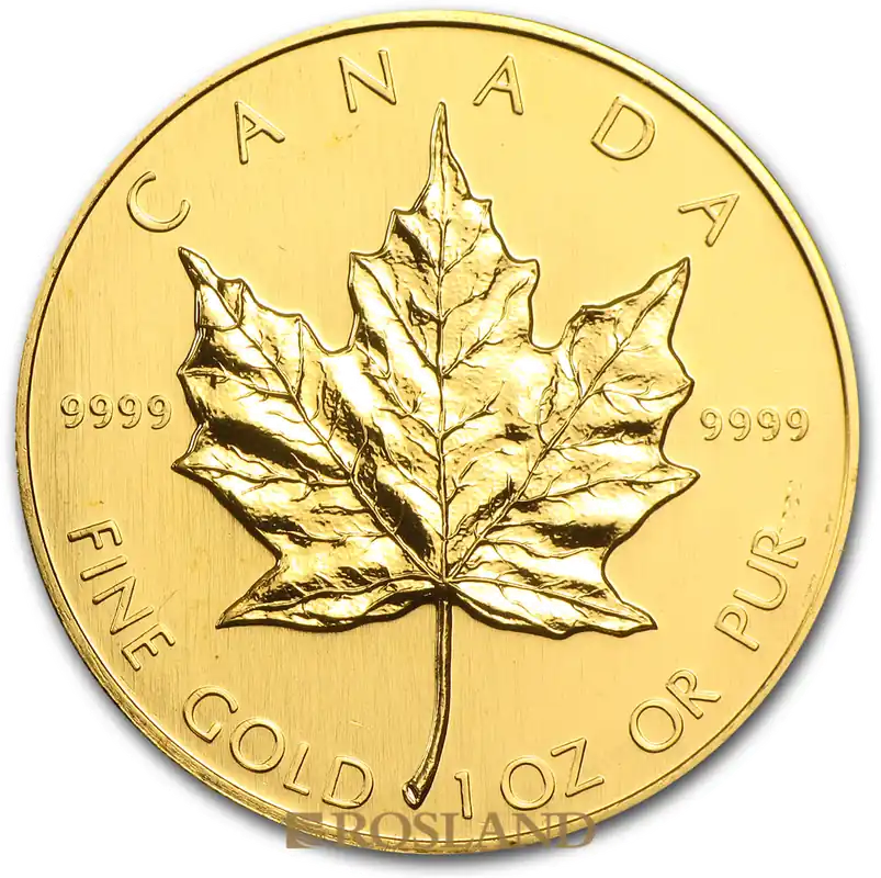 1 Unze Goldmünze Kanada Maple Leaf 1989 Geprüft