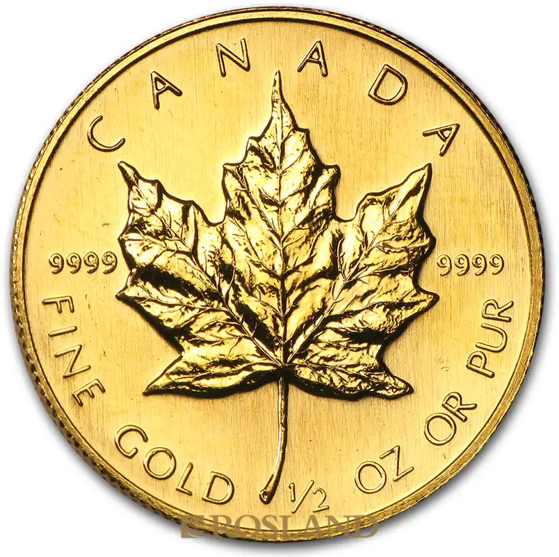 Ab Werk 1/2 Unze Goldmünze Kanada Maple Leaf 1988