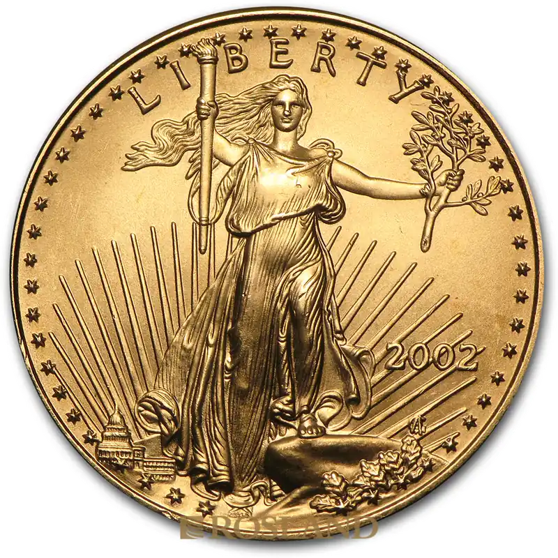 1/2 Unze Goldmünze American Eagle 2002 Markenware