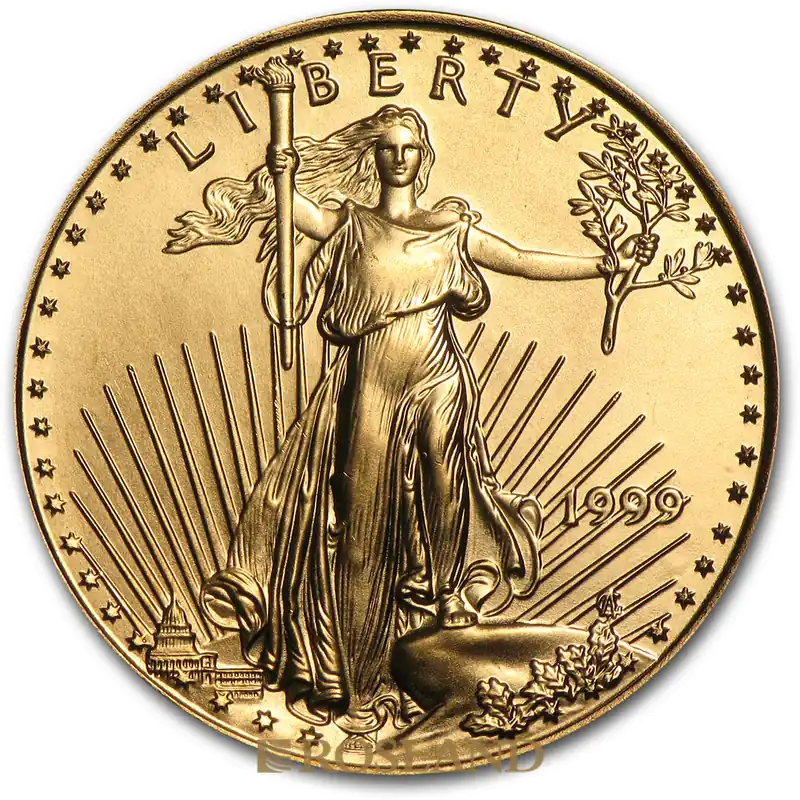 1/2 Unze Goldmünze American Eagle 1999 Nur Für Kurze Zeit