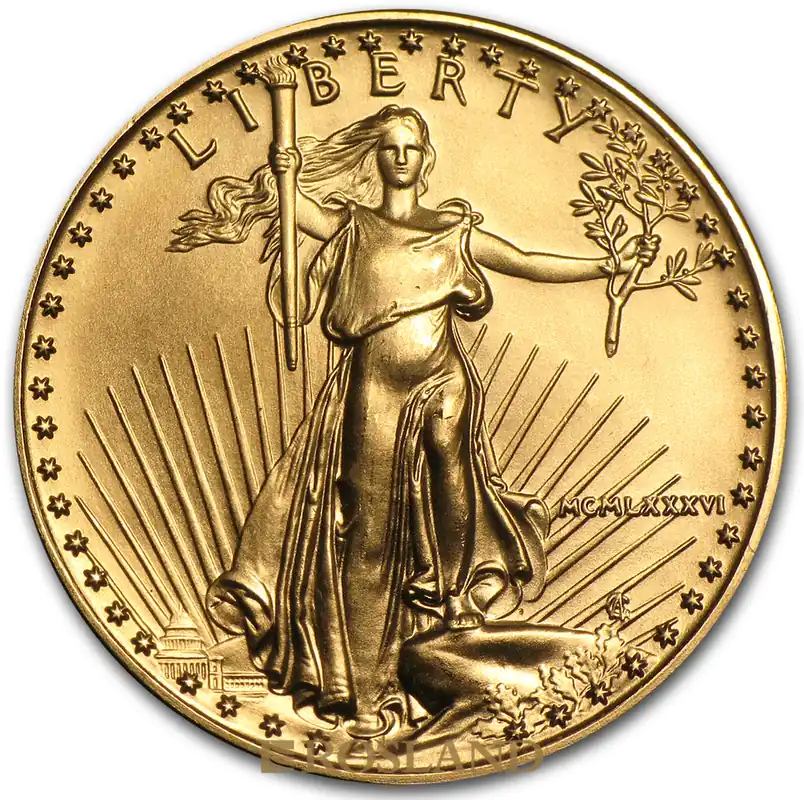 1/2 Unze Goldmünze American Eagle 1986 (MCMLXXXVI) Begrenztes Angebot