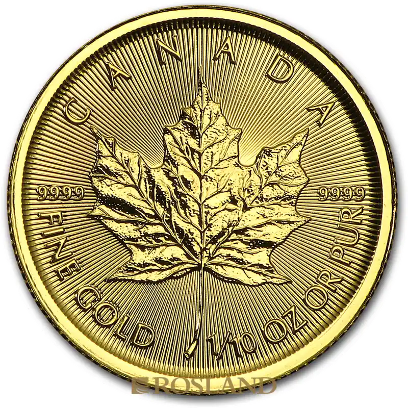 Versand Am Gleichen Tag 1/10 Unze Goldmünze Kanada Maple Leaf 2015