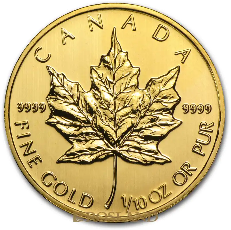 1/10 Unze Goldmünze Kanada Maple Leaf 2014 Exklusiv