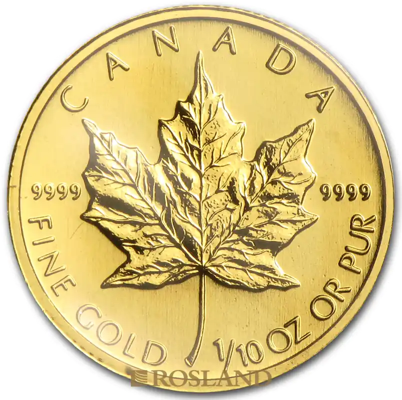 1/10 Unze Goldmünze Kanada Maple Leaf 1993 Ausverkauf