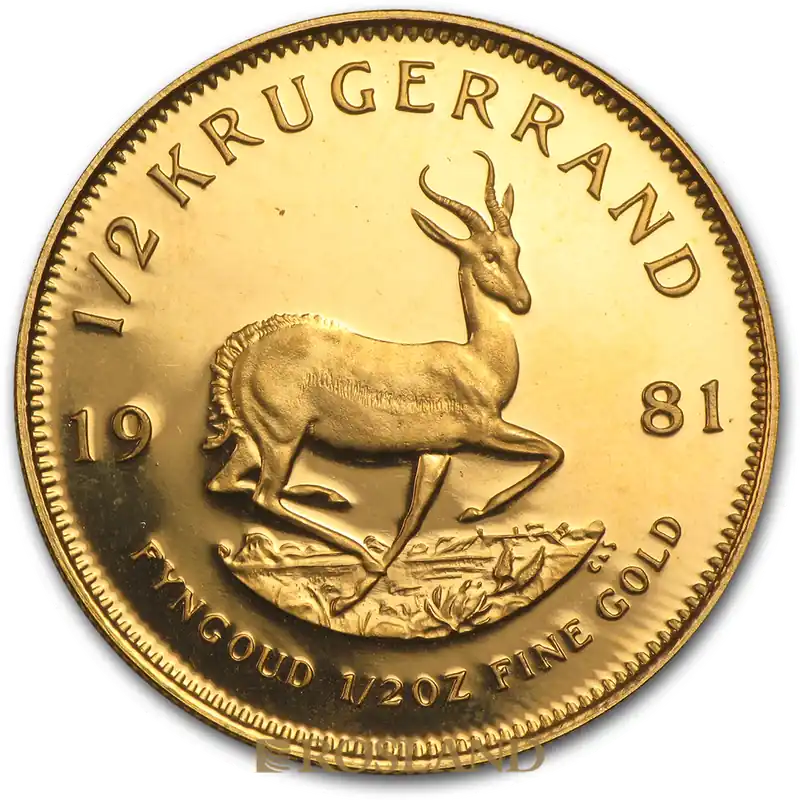 Billig 1/2 Unze Goldmünze Krügerrand 1981