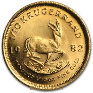 Handgefertigt 1/10 Unze Goldmünze Krügerrand 1982