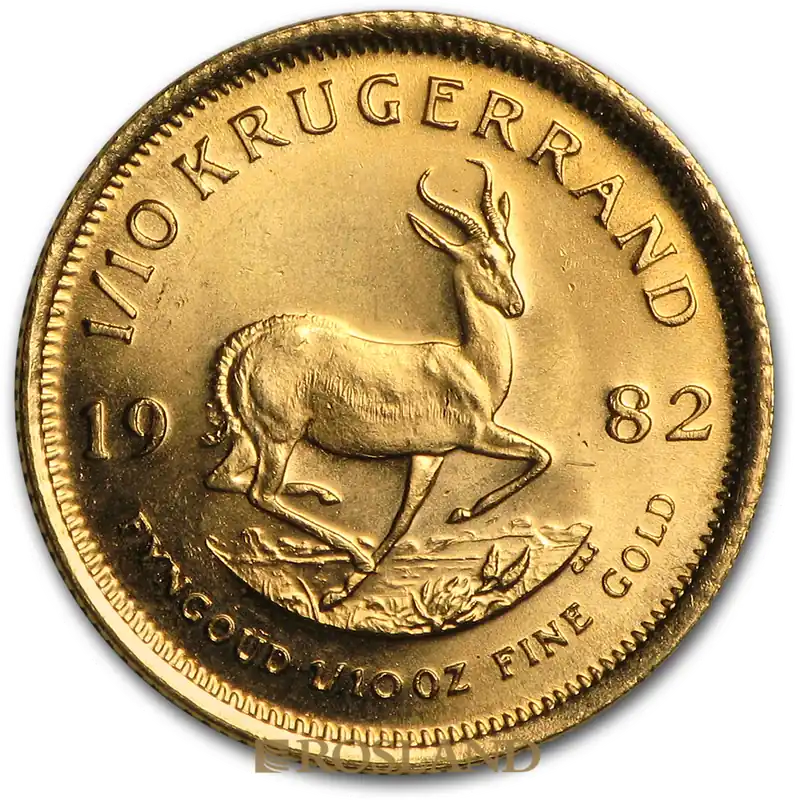 Handgefertigt 1/10 Unze Goldmünze Krügerrand 1982
