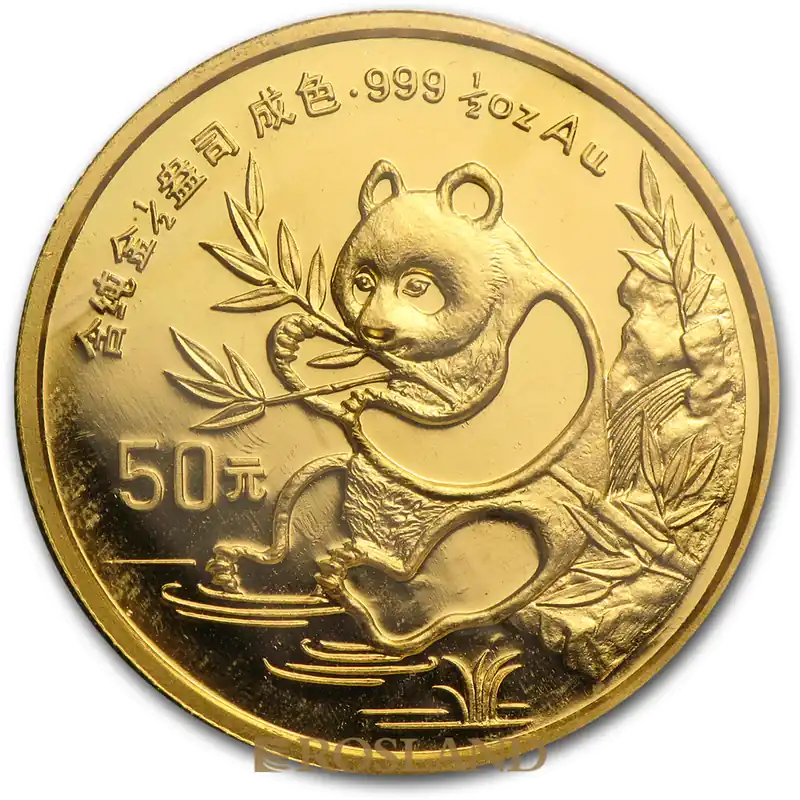 1/2 Unze Goldmünze China Panda 1991 Ab Werk