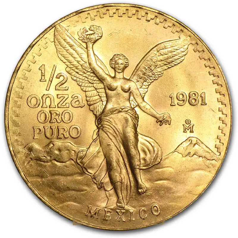 Neue Kollektion 1/2 Unze Goldmünze Mexican Libertad 1981