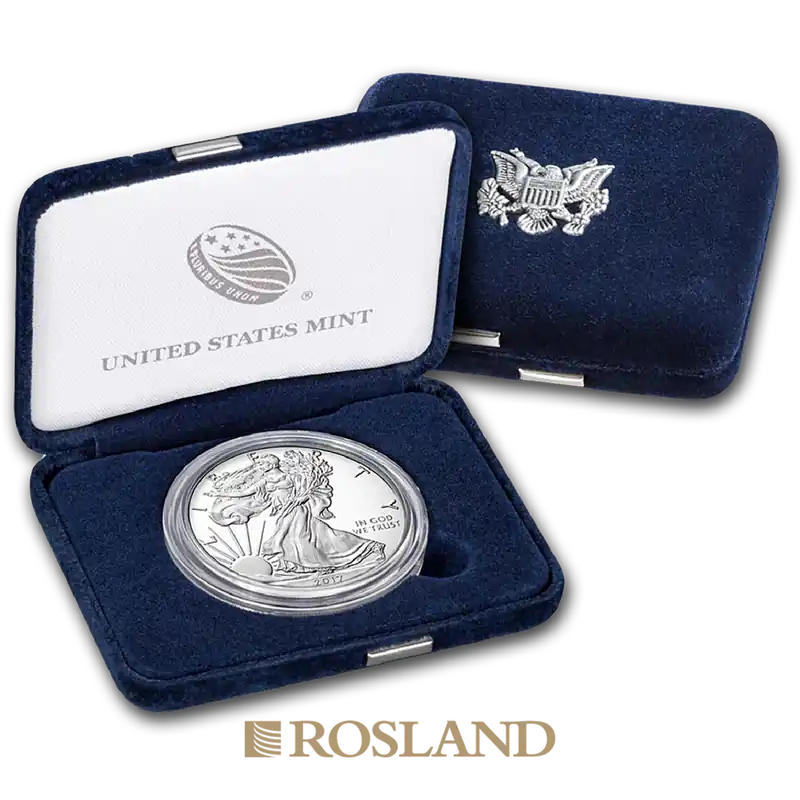 1 Unze Silbermünze American Eagle 2017 (W) PP (Box, Zertifikat) Aktuell