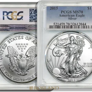 1 Unze Silbermünze American Eagle 2015 PCGS MS-70 Heute Kaufen