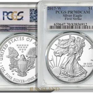 1 Unze Silbermünze American Eagle 2017 (W) PP PCGS PR-70 (FS, DCAM) Kracherpreis