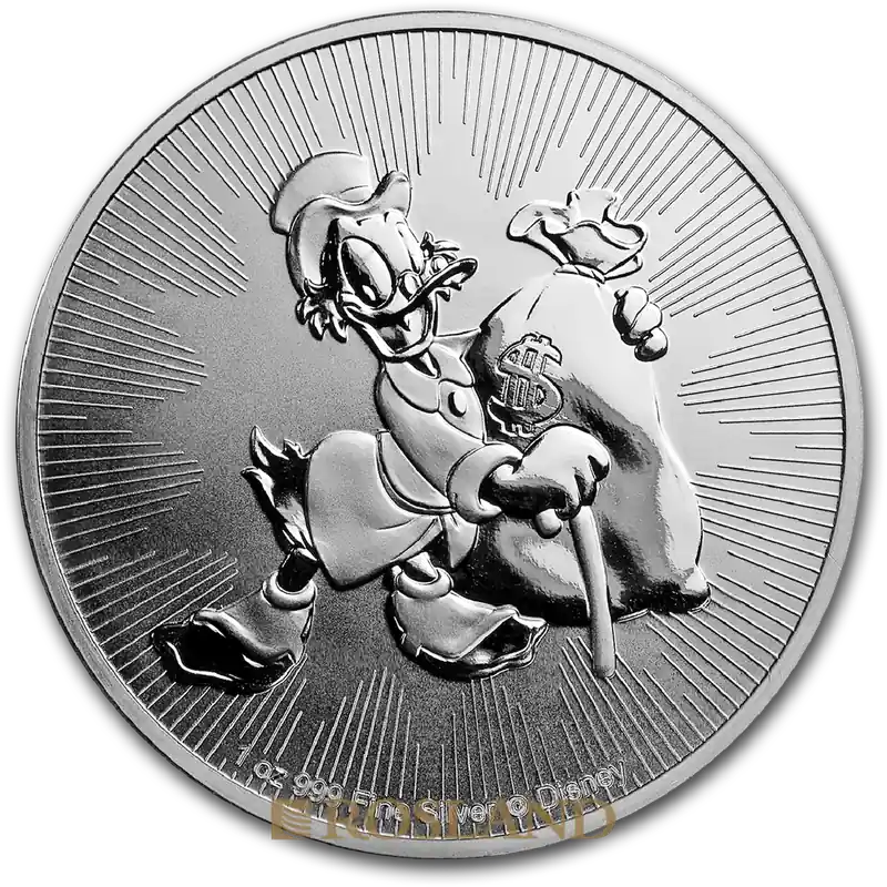 Sonderaktion 1 Unze Silbermünze Disney® Dagobert Duck 2018