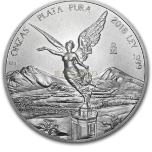 Jetzt Zugreifen 5 Unzen Silbermünze Mexican Libertad 2016