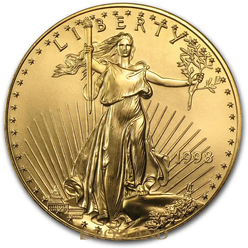 1 Unze Goldmünze American Eagle 1998 Ab Werk