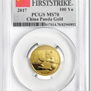 8 Gramm Goldmünze China Panda 2017 PCGS MS-70 First Strike Garantierte Lieferung