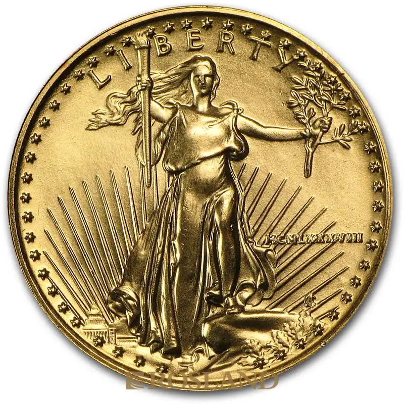1/4 Unze Goldmünze American Eagle 1988 (MCMLXXXVIII) Weltweiter Versand