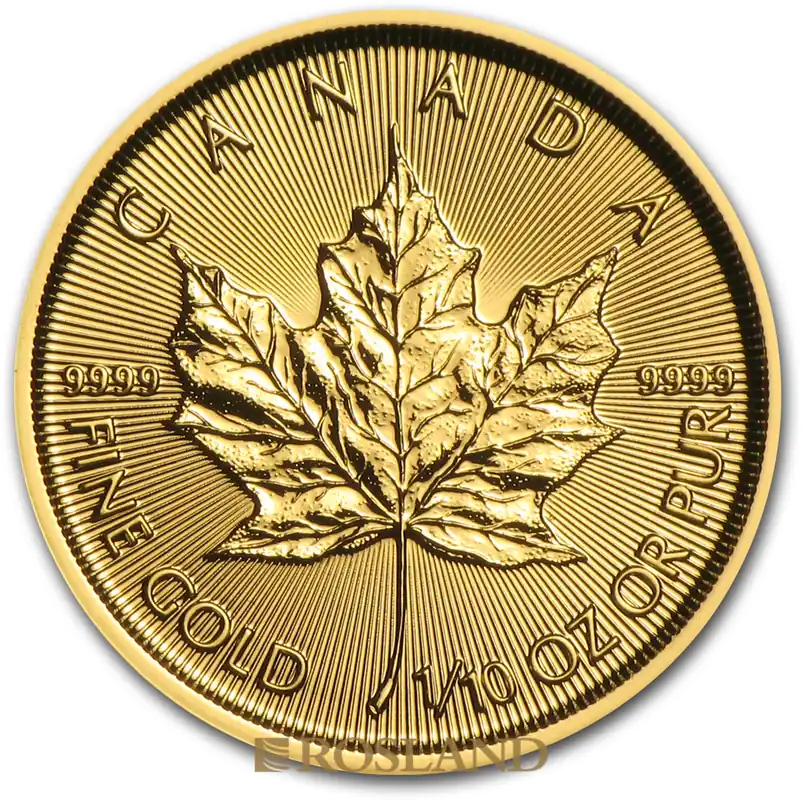 Kostenloser Rückversand 1/10 Unze Goldmünze Kanada Maple Leaf 2017
