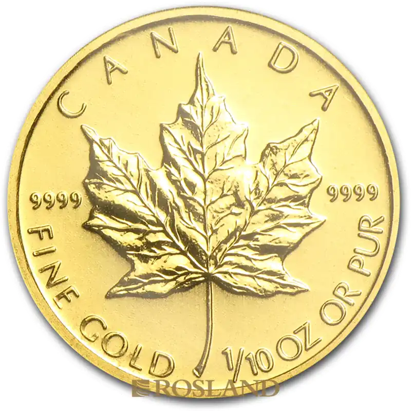Bestseller 1/10 Unze Goldmünze Kanada Maple Leaf 2010