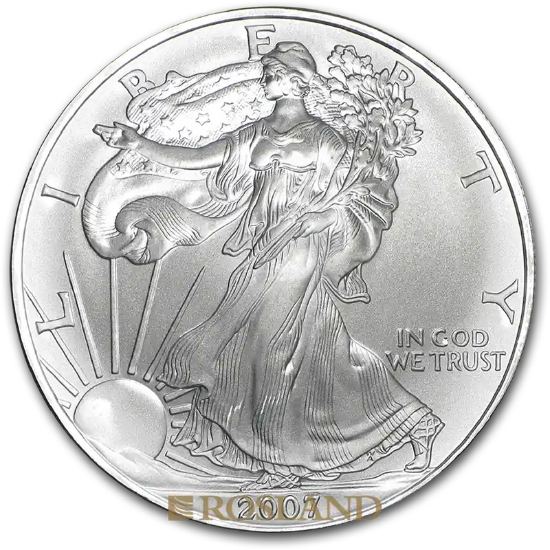1 Unze Silbermünze American Eagle 2007 Meistverkauft
