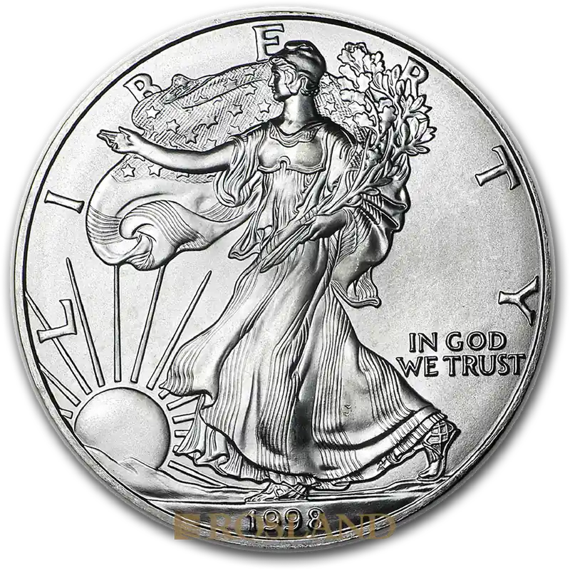 1 Unze Silbermünze American Eagle 1998 Geld-Zurück-Garantie