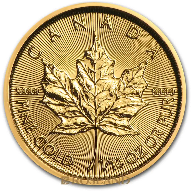 Zertifiziert 1/10 Unze Goldmünze Kanada Maple Leaf 2019