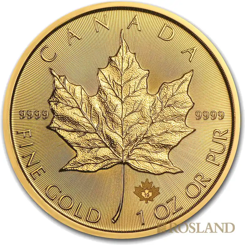 1 Unze Goldmünze Kanada Maple Leaf 2019 Ausverkauf