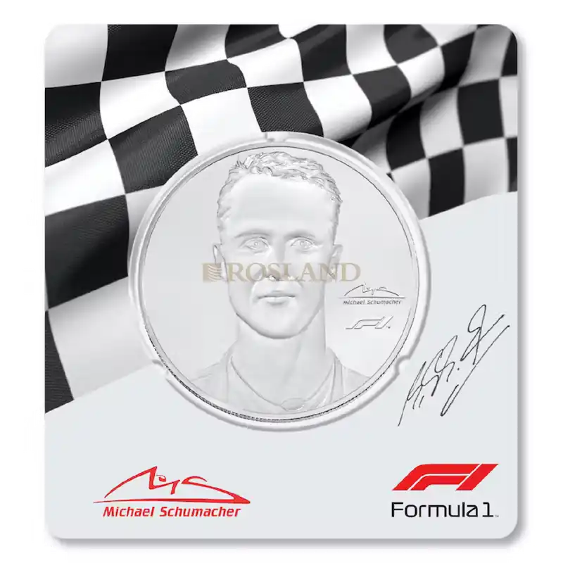 2,5 Unzen Silbermünze Michael Schumacher 2022 PP (Blister, Zertifikat) Bestseller