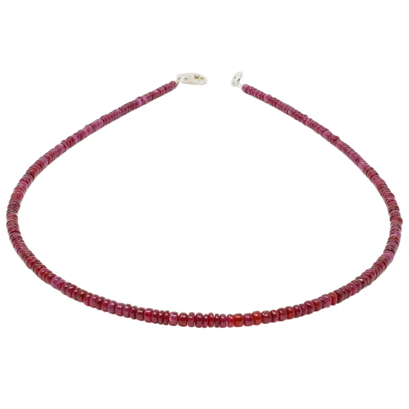Kette Collier aus echtem Rubin & 925 Silber Edelsteinkette rot Rubinkette Must-Have