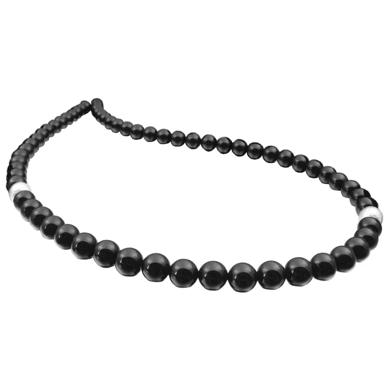 Asymmetrische Halskette aus Onyx & 925 Silber, schwarz Billig