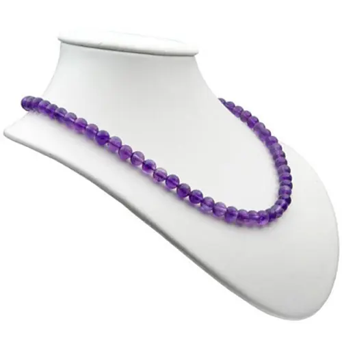 Kette Collier aus Amethyst & 925 Silber, violette Halskette Damen Neu