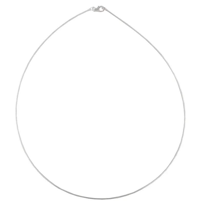 Zertifiziert 1,1mm Tonda Rundkette Halsreif Collier Omegakette aus 925 Silber, 45cm