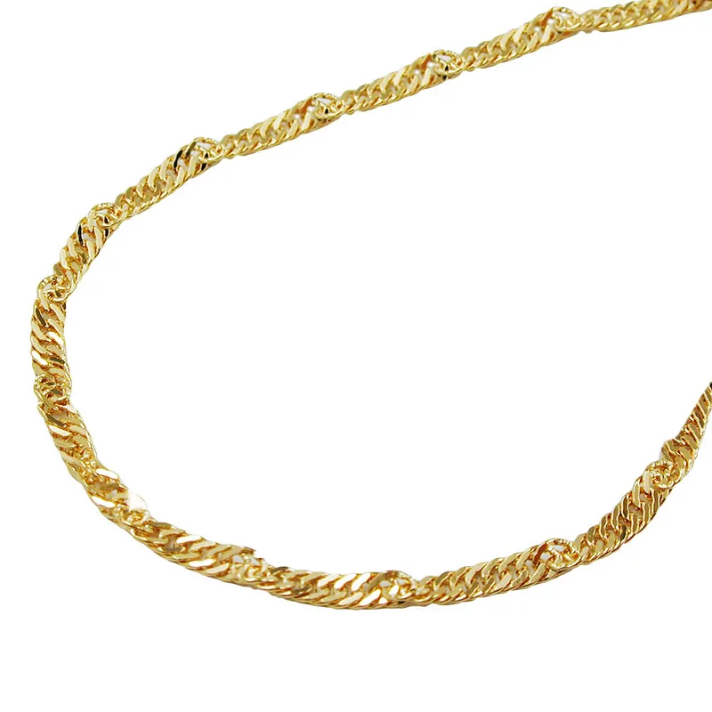1,4mm Singapurkette Collier Halskette 375 Gold Gelbgold 45cm Damen Großhandel