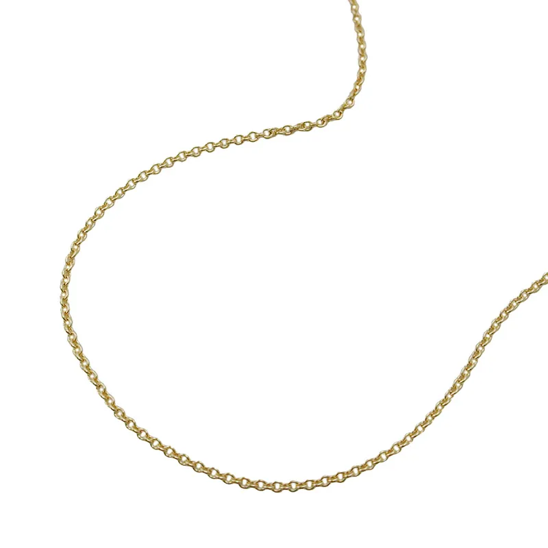 1,1mm Rundankerkette Collier Halskette rund aus 375 Gold Gelbgold 45cm Goldkette Echt