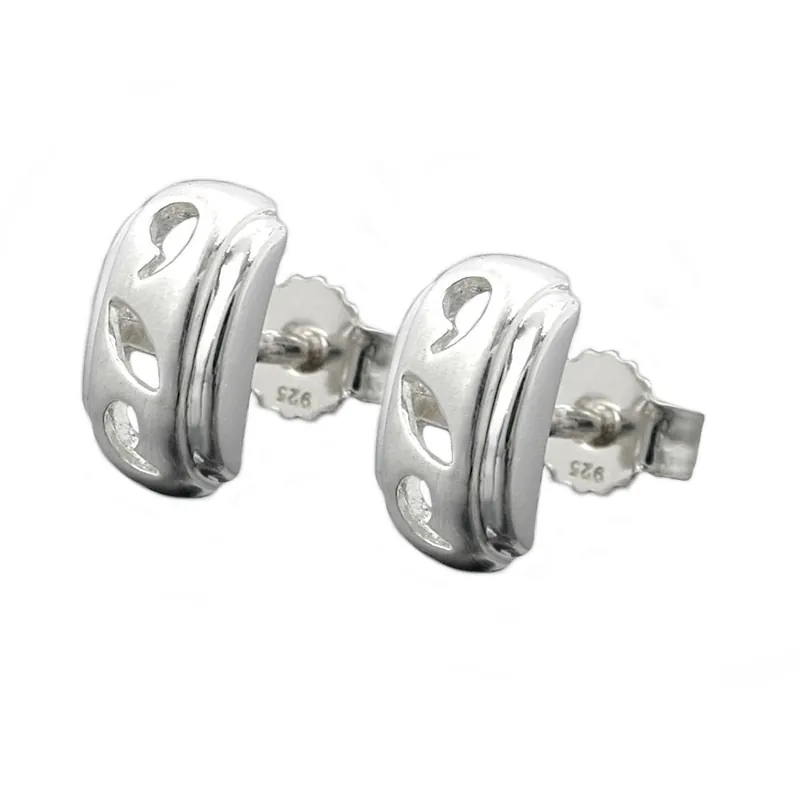 Wochenendangebot Stecker Ohrstecker Ohrschmuck, matt, Rand glänzend, 925 Silber, Damen