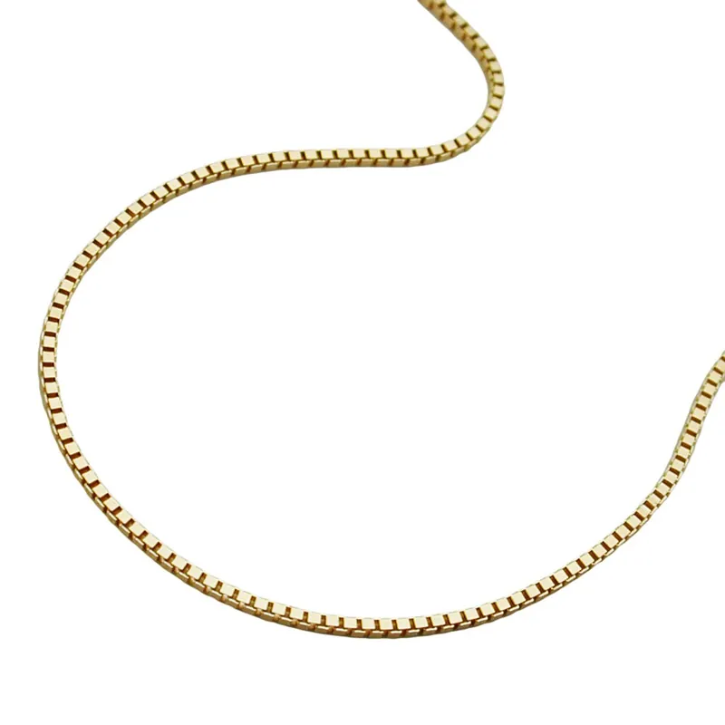Zertifiziert 0,7mm Venezianer Kette Halskette Collier aus 375 Gold Gelbgold, 38cm