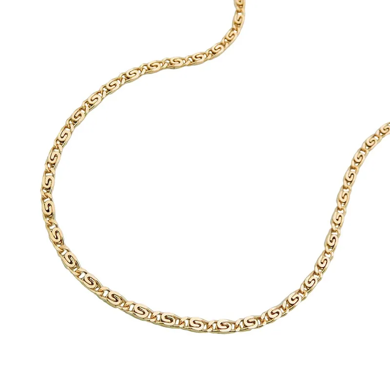 1,2mm S-Panzer Kette Halskette Collier aus 585 Gold Gelbgold, 45cm Exklusiv