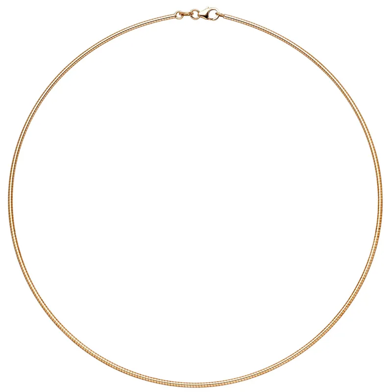 Weltweiter Versand 1,8mm Halsreif Reif Collier 14Kt 585 Gold Rotgold, 45cm